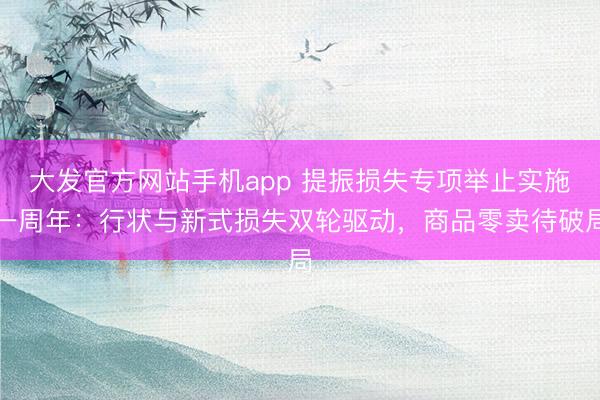 大发官方网站手机app 提振损失专项举止实施一周年:行状与新式损失双轮驱动,商品零卖待破局