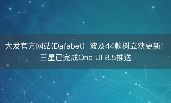 大发官方网站(Dafabet)  波及44款树立获更新! 三星已完成One UI 8.5推送